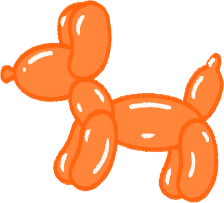 Handdrawn Textured Dog Balloon